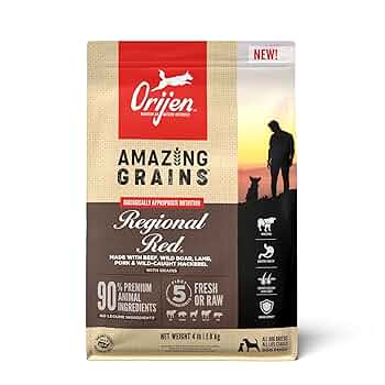 ORIJEN Amazing Grains Regional Red Dry Dog Food, 4 lb