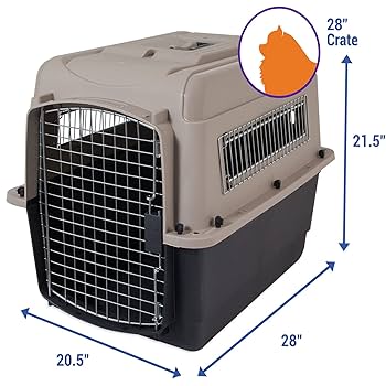 Petmate Ultra Vari Kennel 28-Inch 25-30 lb Dog Crate Carrier - Taupe/Black