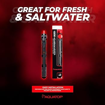 Aquatop Glass Aquarium Heater w/ Protective Guard - 100W (Up to 25 Gallons) HTG-100