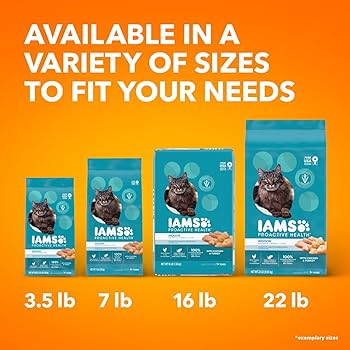 IAMS Proactive Health Indoor Weight & Hairball Care Adult Dry Cat Food, Chicken & Turkey, 16 lb Bag
