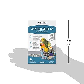 HARI Oyster Shells - Bird Supplement, 15.5 oz - Calcium & Grit for Strong Bones & Eggs