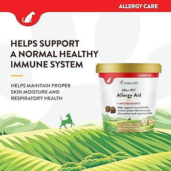 NaturVet Aller-911 Allergy Aid Soft Chews for Dogs & Cats - 70 Count
