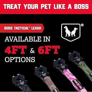 Boss Dog Tactical Dog Leash - Hunter Orange - 4 ft - 1.25" Wide