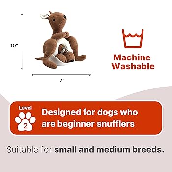 Injoya Joey Kangaroo Snuffle Dog Toy - Interactive Treat Puzzle & Enrichment Toy