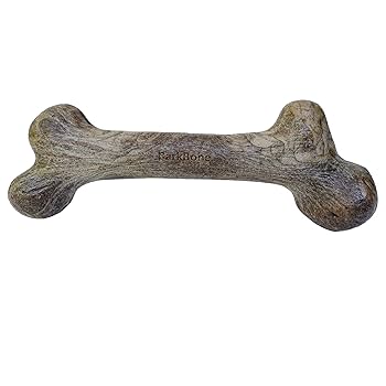 Pet Qwerks Dinosaur BarkBone Dog Chew Toy - Bacon Flavor, Large, Nylon Bone for Aggressive Chewers