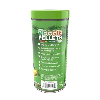 Omega One Super Veggie Pellets Small, 6.5 oz Fish Food