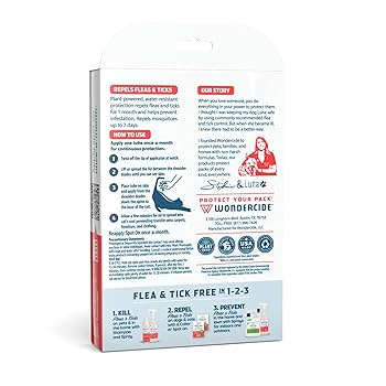 Wondercide Flea & Tick Spot On for Cats - Peppermint, 3-Month Supply, Natural Essential Oils