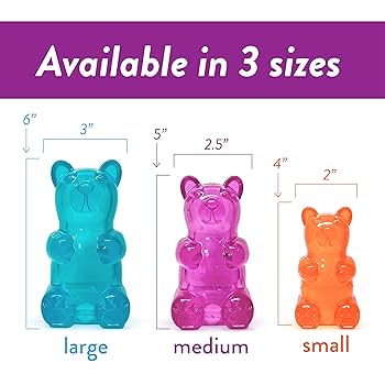 Spunky Pup Spunky Bear Interactive Squeaky Dog Toy - Gummy Bear Shape, Medium