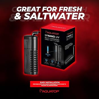 Aquatop 5W Submersible Nano UV Filter - 10-30 Gallon Aquarium Sterilizer - SPNANO-UV