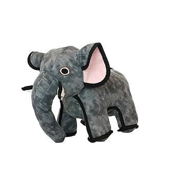 Tuffy's Zoo Series Emery Elephant Dog Toy - Durable Plush Squeakless