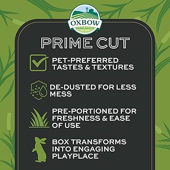 Oxbow Prime Cut Hearty & Crunchy Timothy Hay - 20 oz - Premium Small Animal Food for Rabbits, Guinea Pigs & Chinchillas