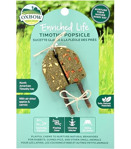 Oxbow Enriched Life Stix & Hay - Small Animal Chew Toy with Timothy Hay and Apple Stick