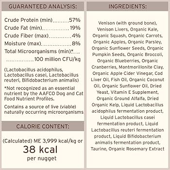 Primal Freeze-Dried Dog Food Nuggets - Venison Formula, 14 oz