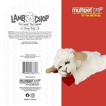 Multipet Lamb Chop Cat Toy - Plush with Catnip - 4 Inch