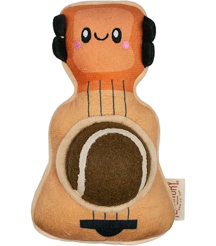 Territory 7.5" 2-in-1 Plush Guitar Dog Toy with Squeaker Ball