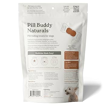 Pill Buddy Naturals - Peanut Butter & Honey Recipe - Pill Hiding Treats for Dogs - 90 Count