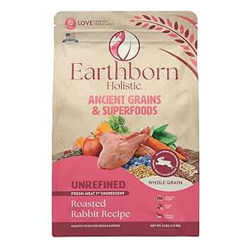 Earthborn Holistic Unrefined Roasted Rabbit with Ancient Grains Dry Dog Food, 4 lb Bag
