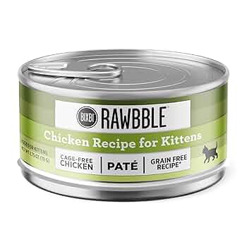 BIXBI Rawbble Kitten Pate Chicken Recipe - Grain-Free Wet Food, 2.75 oz Can (Single)