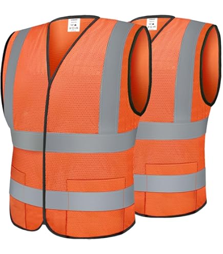 Alcott Visibility Dog Vest, Reflective Trim, Large, Neon Orange
