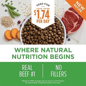 Nature's Variety Instinct Be Natural Real Beef & Barley Recipe Dry Dog Food, 4.5 lb Bag