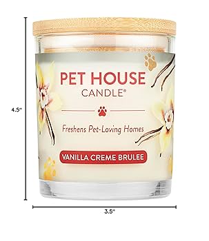 Pet House Vanilla Creme Brulee Candle - Pet Odor Eliminator, 9 oz Soy Candle