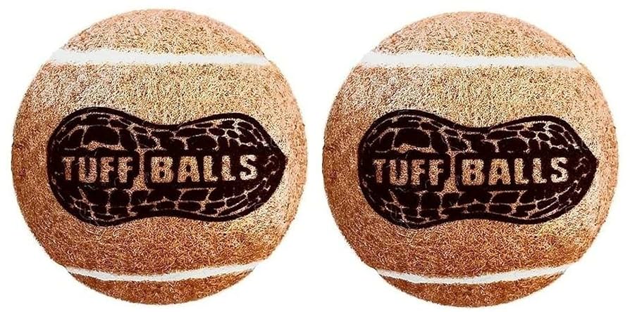 Petsport USA Jr. Peanut Butter Balls Dog Toy - 2 Pack - Small Breed Peanut Butter Infused Tennis Balls