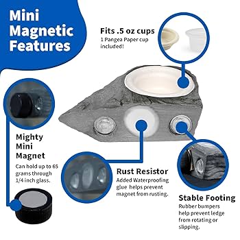 Pangea Mini Magnetic Gecko Feeder Ledge Reptile Food/Water Dish