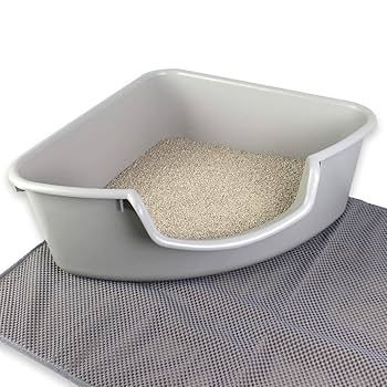 SmartCat Corner Litter Box - Gray - Space Saving Cat Litter Pan