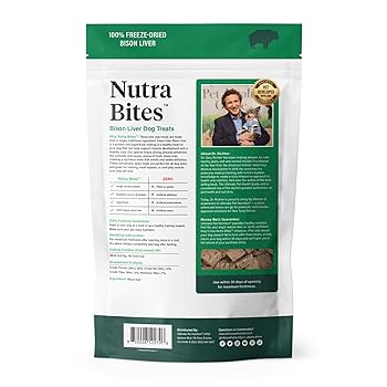 Ultimate Pet Nutrition Nutra Bites Freeze Dried Raw Bison Liver Dog Treats, 4 oz