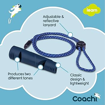 Coachi Two-Tone Dog Training Whistle - Train 2 Dogs, Recall Training, Adjustable Lanyard