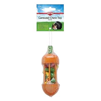 Kaytee Carousel Chew Toy Carrot - Large - Small Animal Toy - Wood & Loofah Chew