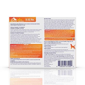 Apex Plus Flea and Tick Prevention for Dogs, Small (5-22 lbs), 3-Month Supply, Topical Treatment