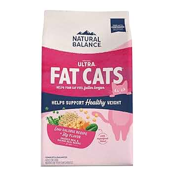 Natural Balance Fat Cats Chicken & Salmon Meal Low Calorie Dry Cat Food, 6 lb