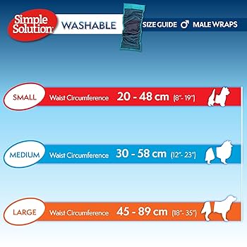 Simple Solution Washable Male Dog Wrap - Medium, 15-45 lbs, Reusable Diaper