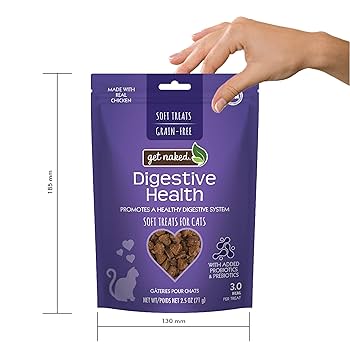 Get Naked Cat Treats: Digestive Health, Soft, Chicken Flavor, 2.5 oz Pouch