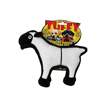 Tuffy Junior Barnyard Sheep Dog Toy - Durable Plush with Squeakers