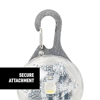Nite Ize SpotLit Rechargeable Dog Collar Light - Disc-O Tech Jewel, Carabiner Clip, LED Safety Light