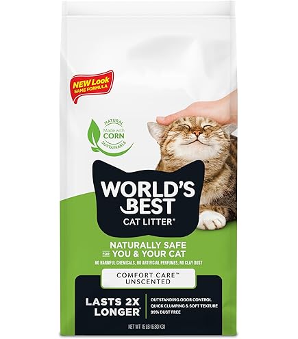 World's Best Cat Litter Low Tracking & Dust Control, Multiple Cat, Unscented, 28 lbs