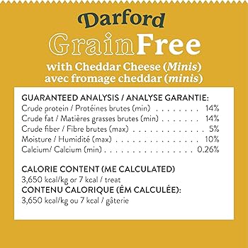 Darford Grain Free Mini Cheddar Heart Dog Treats, 15 lb