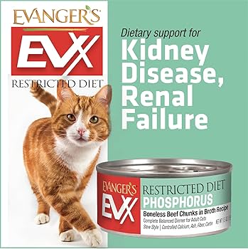 Evanger's EVx Restricted Diet Low Phosphorus Beef Cat Food, 5.5 oz Can