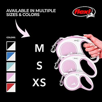Flexi New Comfort Retractable Tape Dog Leash - Small, 16 ft, Pink - Up to 33 lbs