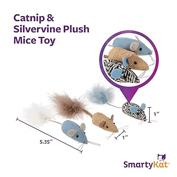 SmartyKat Instincts Catnip Caravan Mice Cat Toys - 3 Pack
