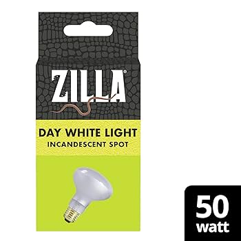 Zilla Day White 50W Incandescent Spot Basking Reptile Bulb Terrarium Heat Lamp