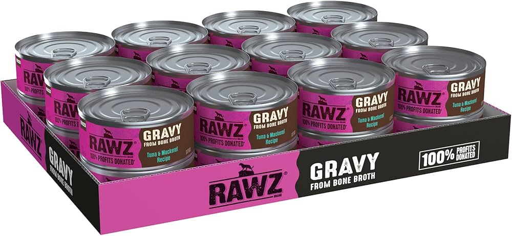 RAWZ Tuna & Mackerel Gravy Wet Cat Food, 5.5 oz Can