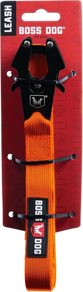 Boss Dog Tactical Dog Leash - Hunter Orange - 6 ft - Military Grade Nylon