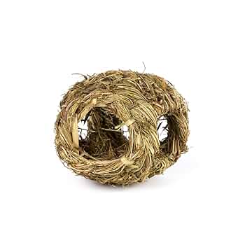 Prevue Pet Products Nature's Hideaway Small Grass Ball - Hamster, Gerbil, Mouse Toy - 4" Diameter