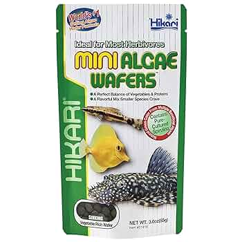 Hikari Mini Algae Wafers - Sinking Food for Algae Eaters, 3 oz (85g) - Plecos & Bottom Feeders