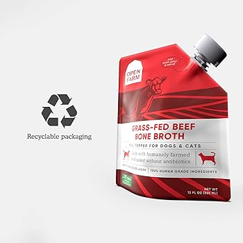 Open Farm Grass-Fed Beef Bone Broth for Dogs & Cats - 12 oz, Food Topper