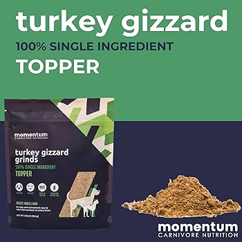 Momentum Freeze Dried Turkey Gizzard Pet Food Topper, 3.75oz