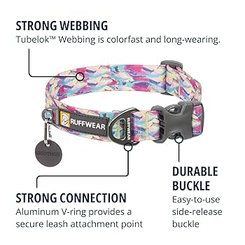 Ruffwear Front Range Dog Collar - Reef Fish - Adjustable, Durable, Lightweight